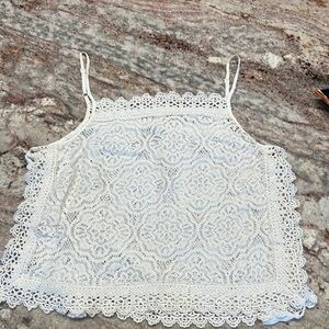 White Lace Sleeveless Top